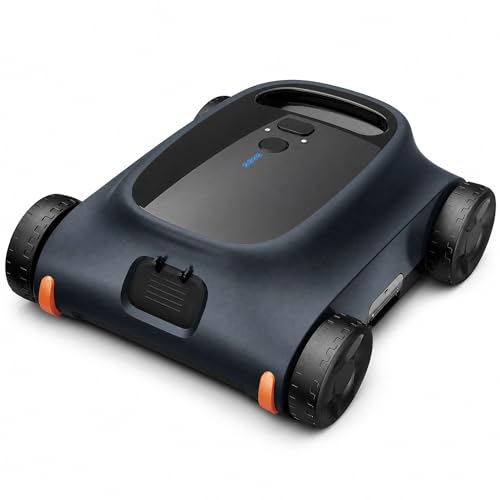 NXYKOCY Cordless Robotic Pool Cleaner for Inground & Above Ground Pools - 130 Min Runtime Powerful Suction Self-Parking Smart Navigation Wall Climbing Deep Scrubbing (Black)