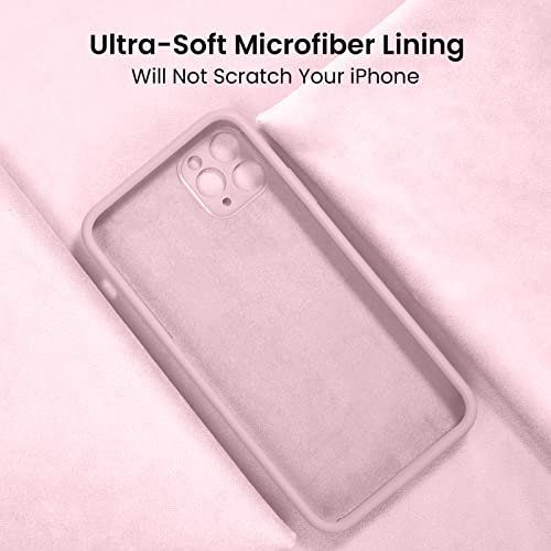 Firenova For Iphone 14 Pro Case, Silicone Upgraded [Camera Protection] Phone Case With [2 Screen Protectors], Soft Anti-Scratch Microfiber Lining Inside, 6.1 Inch,Chalk Pink #TOP4