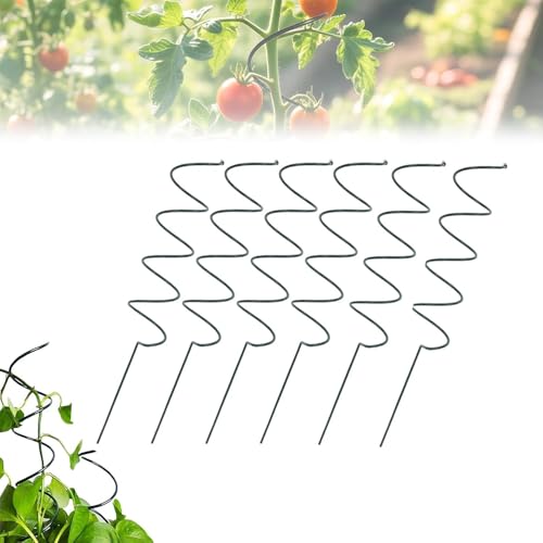 Zeamyhy Tomato Twist Stake Tomato Twist Twisted Tomato Stakes Spiral Tomato Stakes Climbing Plant Stake Tower Plant Supports (6PCS)
