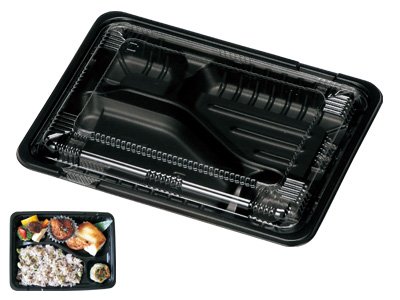 Amazon.co.jp: 【弁当容器】cotta CTガチ弁L IK23-17C2 BK(50セット