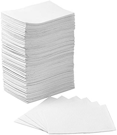 JMU White Dental Bibs (125 Pcs), Disposable Dental Bibs 3 Ply Tattoo Bibs Tray Covers 13" x 18'' Nail Towels
