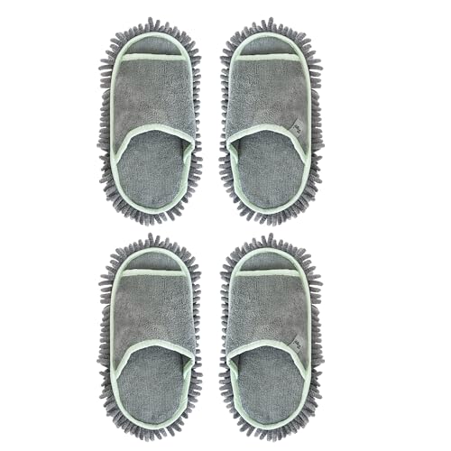 Vigar - Rengo Microfibre Slippers Pack 2 Units - Slippers Microfiber Floor Cleaning - Washable Detachable Mop Slipper, Turquoise