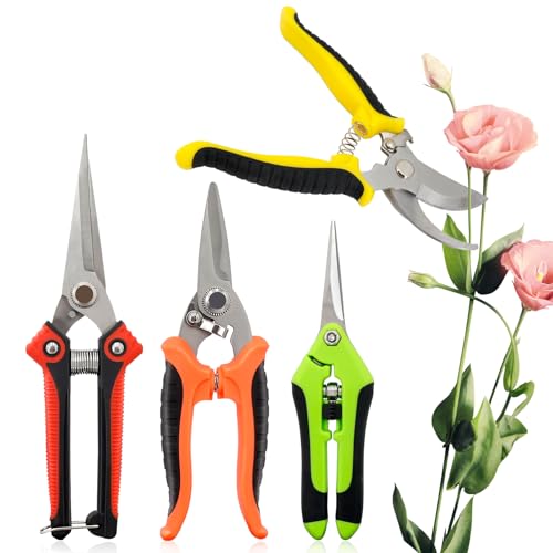 4 Pack Garden Pruning Shears Stainless Steel Clipper Kits, Handheld