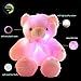 sofipal LED Teddy Bears Stuffed Animals, Cute Glow Bear Plush Toys Creative Colorful Luminous Light Up Doll Gifts for Bedroom, Kids, Baby, Valentine (Pink,18 inch)