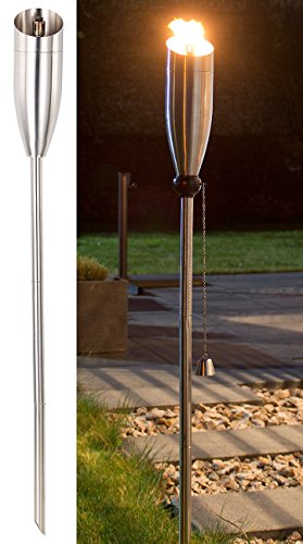 Gartenfackel Carlo Milano Edelstahl Eros – Hochwertige Gartenbeleuchtung
