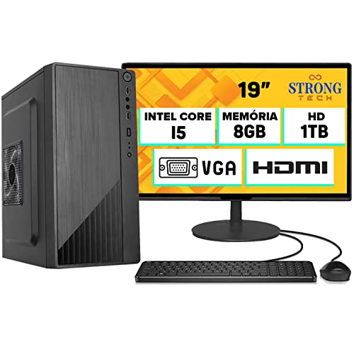Computador Completo Intel Core i5 8GB HD 1TB Monitor 19