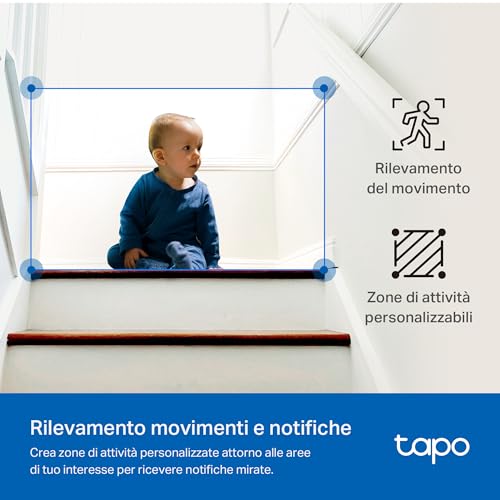Tapo C232 3K 5MP Telecamera Wi-Fi Interno, Porta Ethernet, Visione Notturna Avanzata, Notifiche AI Persone/Animali Domestici/Veicoli/Bimbi, Allarme acustico e luminoso, Compatibile con Google e Alexa - Immagine 5