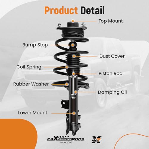 Image of maXpeedingrods Front Strut for Kia Forte Sedan & Forte Koup 2010-2013 | Forte5 2012-2013, 172721 172720 Complete Shock Absorber with Coil Spring Assembly (2pcs Front Strut)