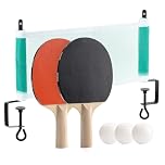 Toyrific | Baseline Table Tennis Ping Pong Set with 2 Bats, 3 Balls And Net, Outdoor Indoor Family Games