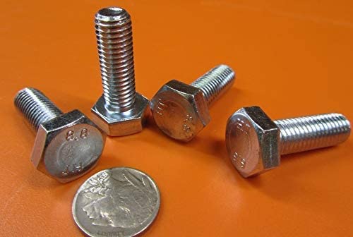 Class 8.8 Zinc Steel Bolts FT M10 x 1.5 mm x 30 mm Long 50 pcs