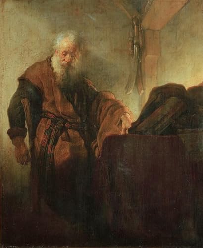 Lienzo l'apostolo Paolo de Rembrandt decoración clásica para rincones de lectura y salones