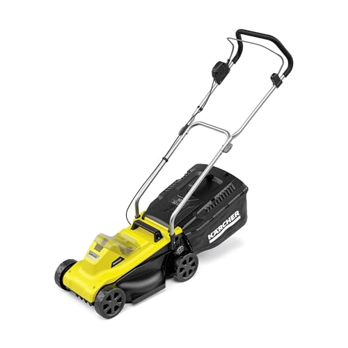 Kärcher Cortacésped inalámbrico LMO 2-18, Volumen del depósito de Hierba 30 l, 5 Niveles de Ajuste de Altura de Corte 3500 RPM, sin batería ni Cargador, Amarillo