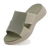 Uwowd Sandalias Mujer Verano Comodas Chanclas de Playa 01 Verde 39 EU