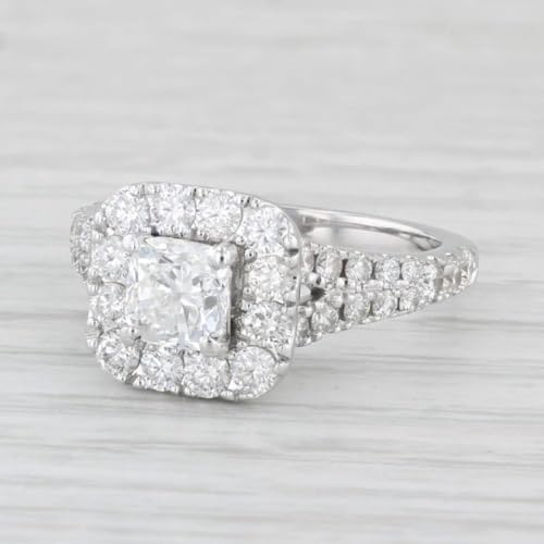 2 Ct Princess Cut Diamond Halo Split Shank Vintage Style Engagement Ring Women Ring 14K Yellow Gold Plated Art Deco Anniversary Gorgeous Ring 925 Sterling Silver Christmas Jewelry2