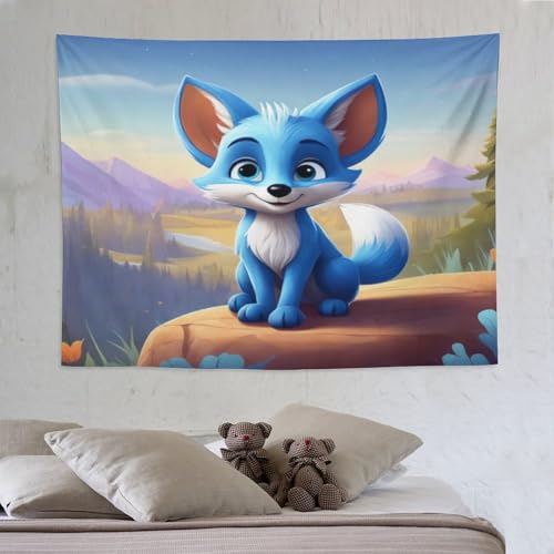 Tapisserie renard PAZZK : tenture murale suspendue 150×200cm pour art mural salon chambre