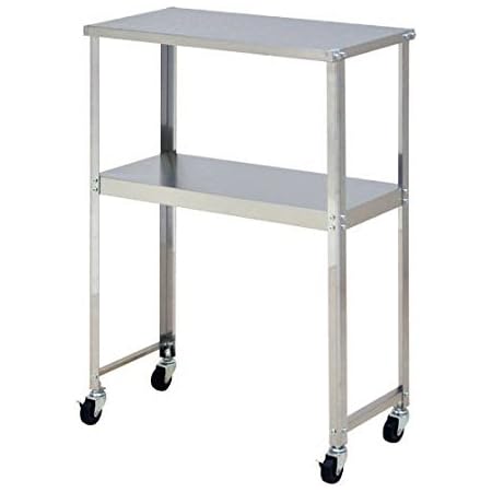 Amazon キャスター 付き ステンレス 製 スリム キッチン 作業台 約 幅60 奥行30 高さ85 Cm 2段 ラック 日本製 キッチンワゴン 収納カート オンライン通販