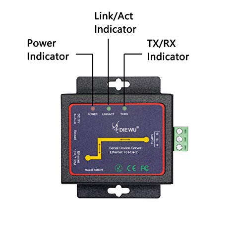 Cerrxian Rs485 To Ethernet Rj45 Tcp / Ip Serial Device Server Converter Transparent Transmission Serial Data Communication Device Support Web Management System #TOP4