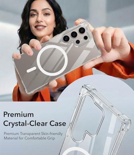 Image of Jkobi Shockproof Crystal-Clear Back Cover for Samsung Galaxy S24 Ultra (Magsafe Wireless Support | Drop & Camera Protection | Hard Polycarbonate)
