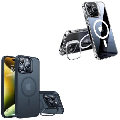 TORRAS Lstand Designed for iPhone 15 Pro Max Case with Camera Ring Stand, Compatible with MagSafe, Military Grade Drop Tested, Camera Protection