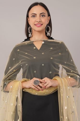 Image of Net Butti Dupatta for Women | Chex Design Chunnis for Women | Bridal Dupatta for Wedding | Festive & Casual Wear Dupatta for Kurti & Salwar Suit | Dupatta for Women