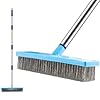 60"/152.5 CM Stainless Steel Deck Scrub Brush with Long Handle - Heavy Duty Floor Scrubber for Concrete, Grout, Garage, Patio, Boat & Garden - Stiff Bristle Broom for Moss, Tough Stains & Dirt Removal