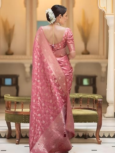 Image of Yashika Women's Pure Kanjivaram Silk Saree Soft Banarasi Style Wedding With Blouse Piece | Saree For Women | New Sari