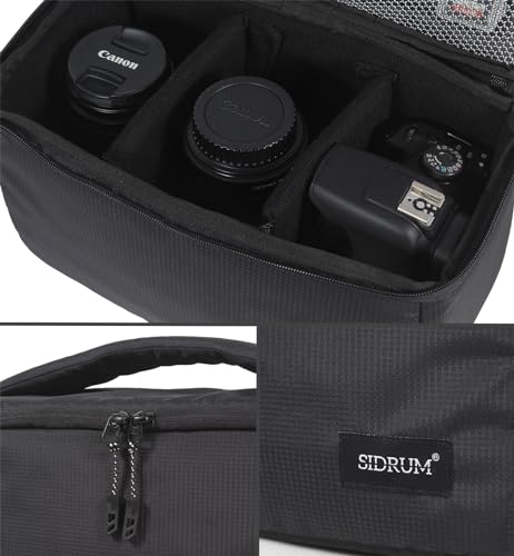Image of Polyester Wf-11 Portable Camera Bag | Dslr Case With Adjustable Shoulder Strap | For Canon, Nikon & Other Dslr Cameras - Water Resistant, Anti-Shock (Black)