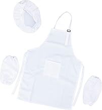 ABOOFAN Conjunto De 3 Peças De Traje De Chef Para Kits De Avental Chapéu De Chef E Avental Avental De Chef De Menino E Chapéu Roupas De Meninas Chapéu Xxl Luva De Cozinha Branca
