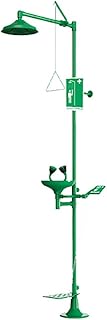 ZGYOZMNG Estación lavaojos combinada, Ducha de Emergencia con Revestimiento ABS, Sistema de Ducha de Seguridad de Acero Inoxidable, estación de Lavado de Ojos y Cara (Color: Plateado) (Verde)