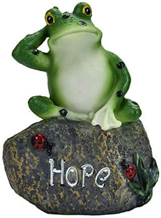 June Fox 3 Pcs 5 Inch Frog Garden Statues Decor, Fairy Sculptures Ornaments for Garden, Yard