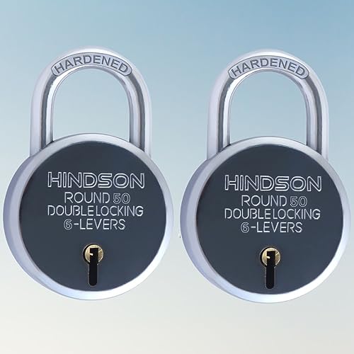 HINDSON India Small Round Padlock – 50mm Metal Body with Double Locking and 6 Steel Levers | includes 3 Keys | Ideal for Home, Door, Gate, and Shutter | Pack of 2 (B0CHJY95F1) Amazon Price History, Amazon Price Tracker