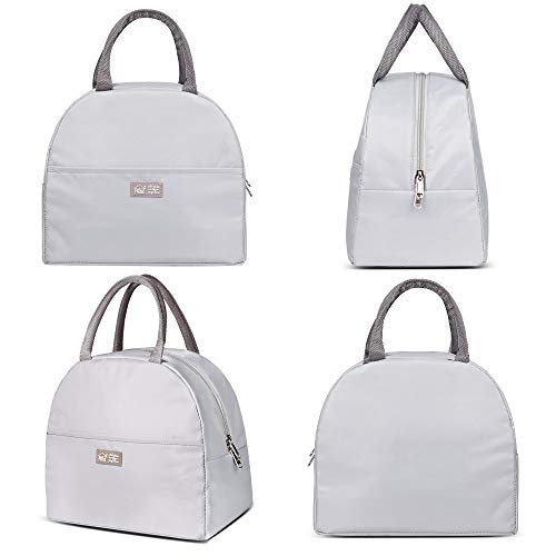 Grey Reusable Lunch Bags For Women Insulated Lunch Box Lunch Bag Women Leakproof Cooler Bag Lunch Container Meal Prep Womens Lunchbox For Men Lunch Tote Bag Lunchboxes Thermal Lunch Box #TOP4
