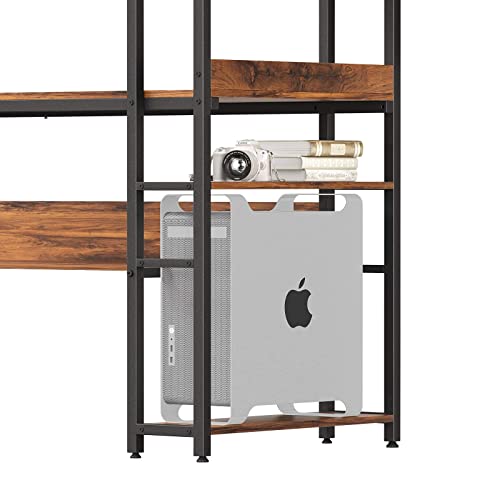 Cubiker Computer Desk 47 Inch With Storage Shelves, Home Office Desk, Study Writing Work Table, Modern Simple Style, Deep Brown #TOP6