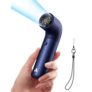 Aecooly Portable Handheld Fan, Powerful Turbo Air Tube Fan, 19000 RPM High Speed Aero Pro, 15H Max Cooling Time, 6 Speeds Aluminum Case, Mini Pocket Design, for Travel Beach Outdoor Activities -Blue
