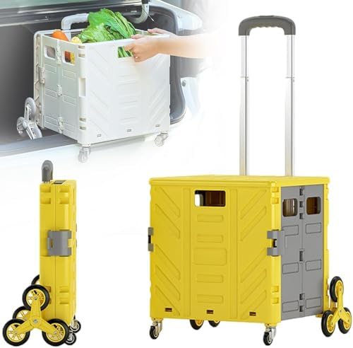 Lightweight Folding Shopping Cart with Secure Lid, 360° Swivel Wheels, Telescopic Handle, Portable Design for Travel, Camping, Grocery Shopping, Daily Use