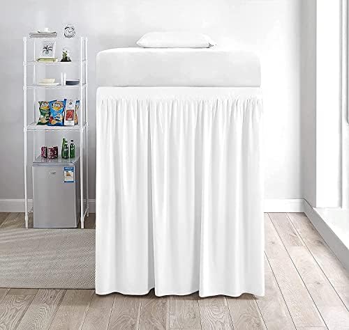 Bed Skirt College Dorm Twin XL Dorm Bed Skirt-Extra Long Dorm Room Bed Skirt-Dorm Room Bed Skirt Twin-XL - 32" Drop College Dorm Bed Skirts 100% Microfiber Bed Skirt Perfect for Bends White