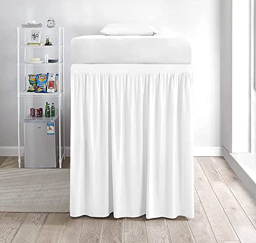 Bed Skirt College Dorm Twin Xl Dorm Bed Skirt-Extra Long Dorm Room Bed Skirt-Dorm Room Bed Skirt Twin-Xl - 32" Drop College Dorm Bed Skirts 100% Microfiber Bed Skirt Perfect For Bends White #TOP2
