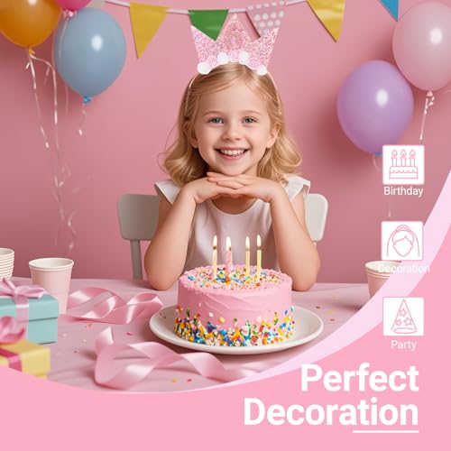 Birthday Tiara Crown with Sash for Party Decorations