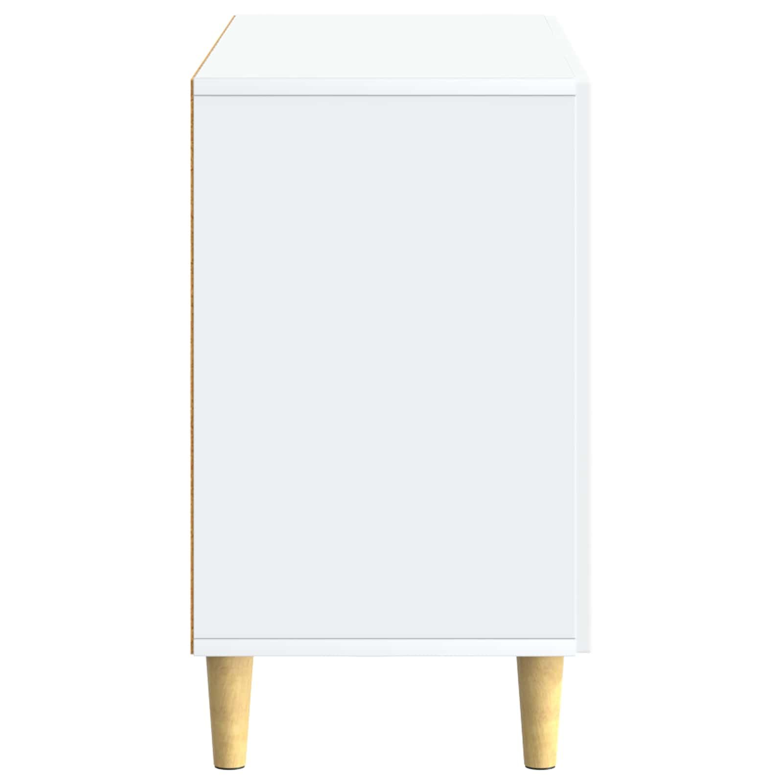 Credenza bianca 89 x 34,5 x 60 cm, comò con 2 cassetti