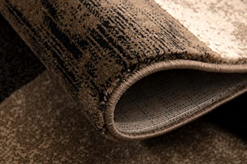 Rug Branch Pamila 3' x 8' (2'8" x 8') Brown/Beige Geometric Indoor Runner Rug, Contemporary, Medium Pile, Stain-Resistant Hallway Carpet - Entryway, Mudroom, Bedroom, and Kitchen by Rug Branch - Image 5
