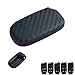 DEWHEL TPU Key Fob Protective Cover Case for Dodge Charger Challenger Dart Durango Journey, Chrysler 200 300, Jeep Grand Cherokee, Renegade etc (Black-Carbon Style)