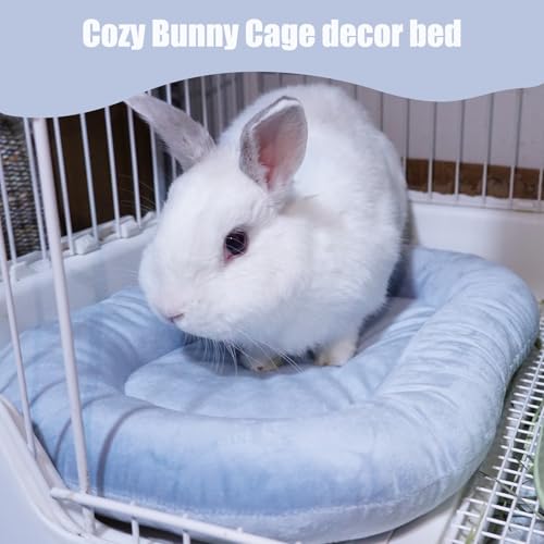 FiboPawer Cama de coelho aconchegante de 38 x 30 cm para coelhos em ambientes internos, camas ovais