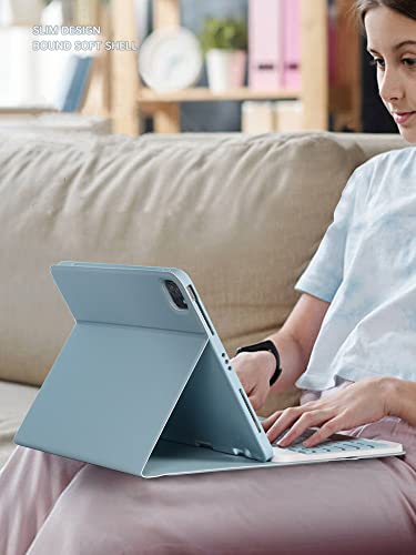 Ipad 10.2 Keyboard Case With Mouse, Case For Ipad 9Th Gen 2021/8Th 2020/7Th 2019/Ipad Air 3/Ipad Pro 10.5 With Keyboard And Mouse, Detachable Magnetic Keyboard Cover With Pencil Holder (Blue) #TOP5