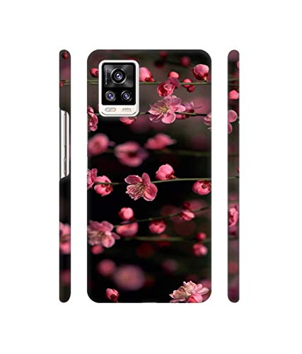 Image of Pink Flowers Design 3D Printed Hard Back Case Cover for Vivo V20