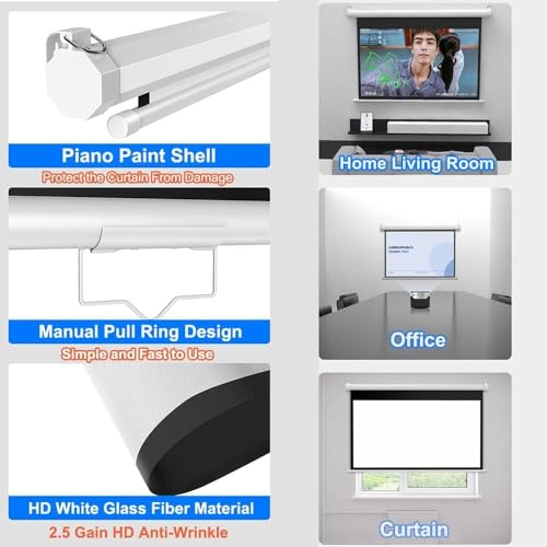 Pantalla Manual de Proyección HD 60 Pulgadas miniatura 5