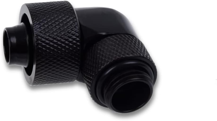 Alphacool Eiszapfen 16/10mm Compression Fitting, 90 Degree Rotary, Deep Black, 4-Pack