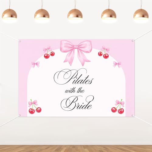 Toile de fond Pilates de la mariée pour célébrer l'amitié en rose
