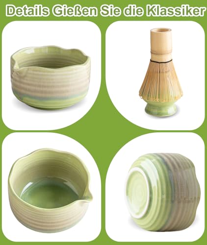 JBER Matcha Set, Bambus Matcha Besen Set 7 Pcs, Matcha Tea Set für Anfänger – Ansicht 6
