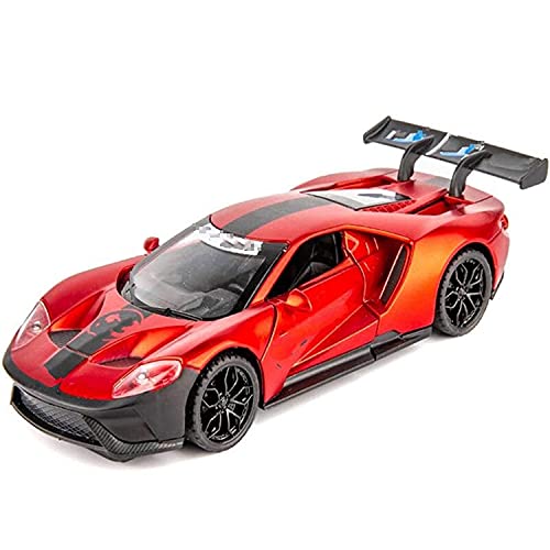 1/32 Schaal Voor Ford GT Super Sportwagen Trek Geluid En Licht Model Legering Spuitgieten Speelgoedauto (Color : Red)