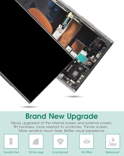 Kit Réparation Écran Samsung S23 Ultra LCD TFT Bloc Tactile Assemblé Châssis Noir S918B